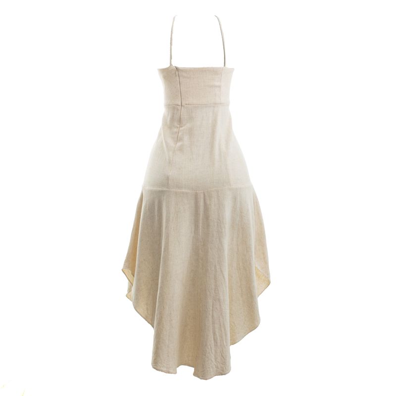 Vestido-Cris-Barros-Bege-com-Bordado-Preto