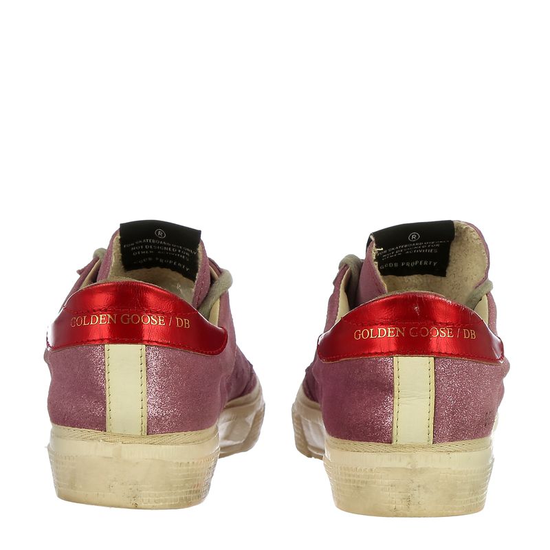 Tenis-Golden-Goose-May-Glitter-Rosa