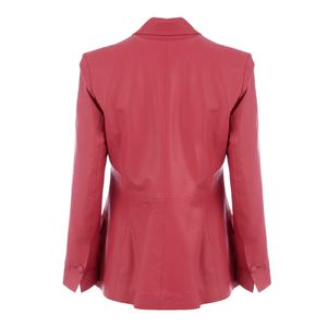 Blazer Carol Bassi Couro Rosa