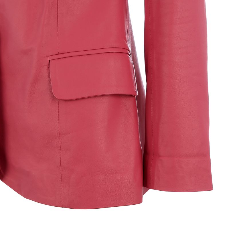 Blazer-Carol-Bassi-Couro-Rosa