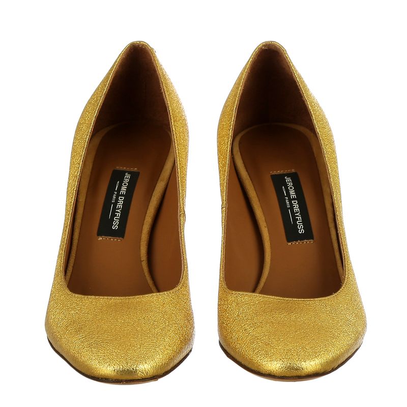 Sapato-Couro-Dourado