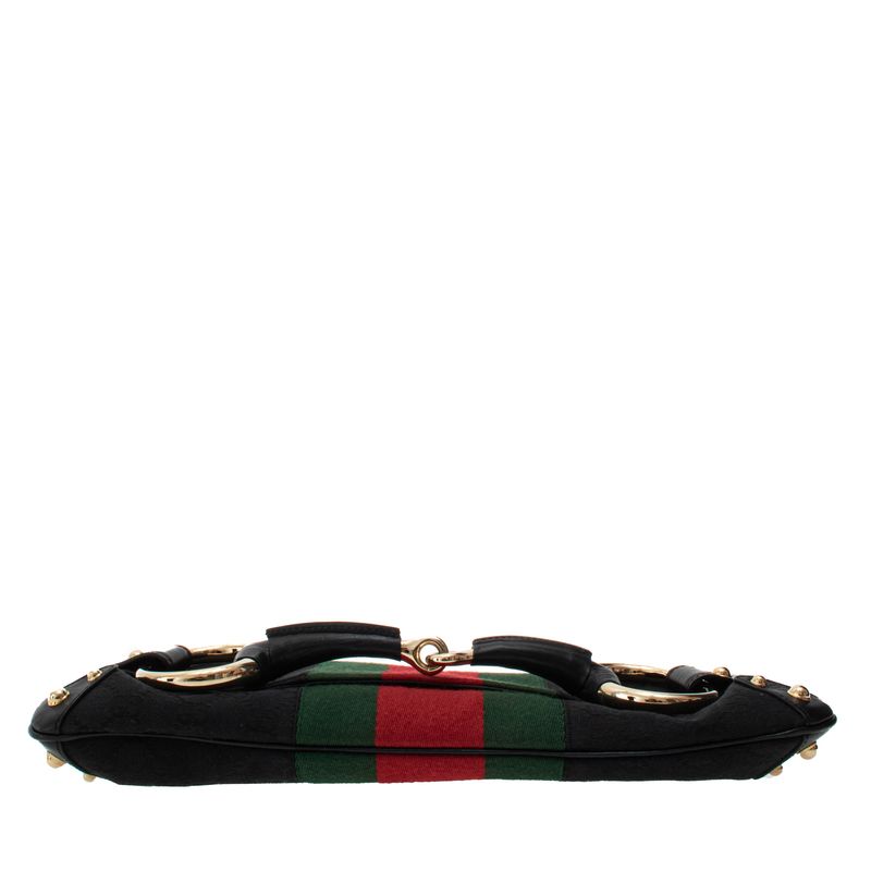 Bolsa-Gucci-GG-Canvas-Horsebit-Preta