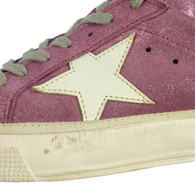 Tenis-Golden-Goose-May-Glitter-Rosa