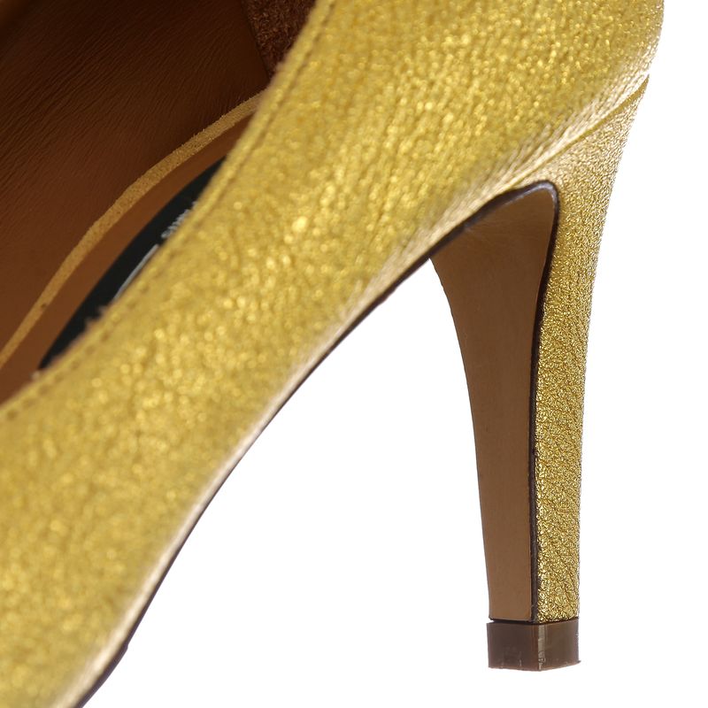 Sapato-Couro-Dourado