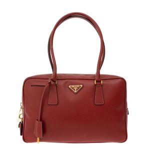 Bolsa Prada Bowler Saffiano Vermelha