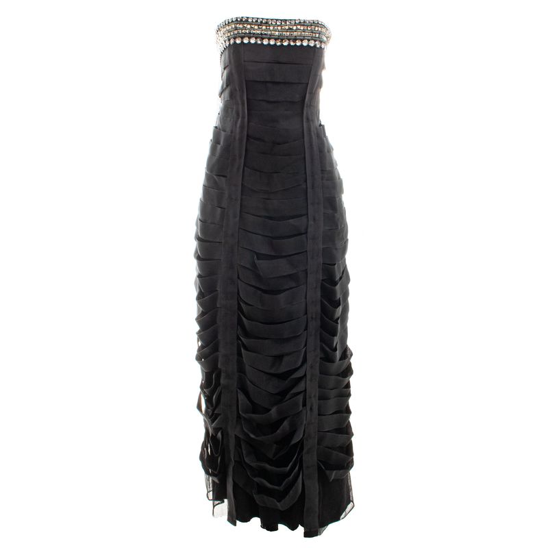 Vestido-Gloria-Coelho-Pedrarias-e-Fitas-Preto