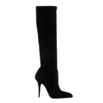 Bota-Saint-Laurent-Ella-Cano-Alto-Veludo-Preta