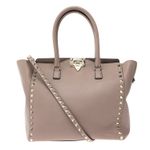 Bolsa-Valentino-Garavani-Rockstud-Tote-Bege