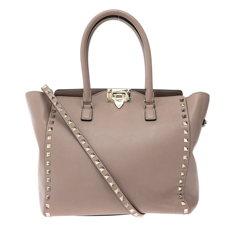 Bolsa-Valentino-Garavani-Rockstud-Tote-Bege