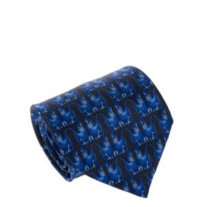 Gravata Lanvin Estampada Preta e Azul