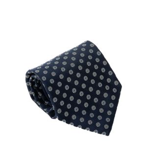 Gravata Ermenegildo Zegna Estampa Azul e Branca