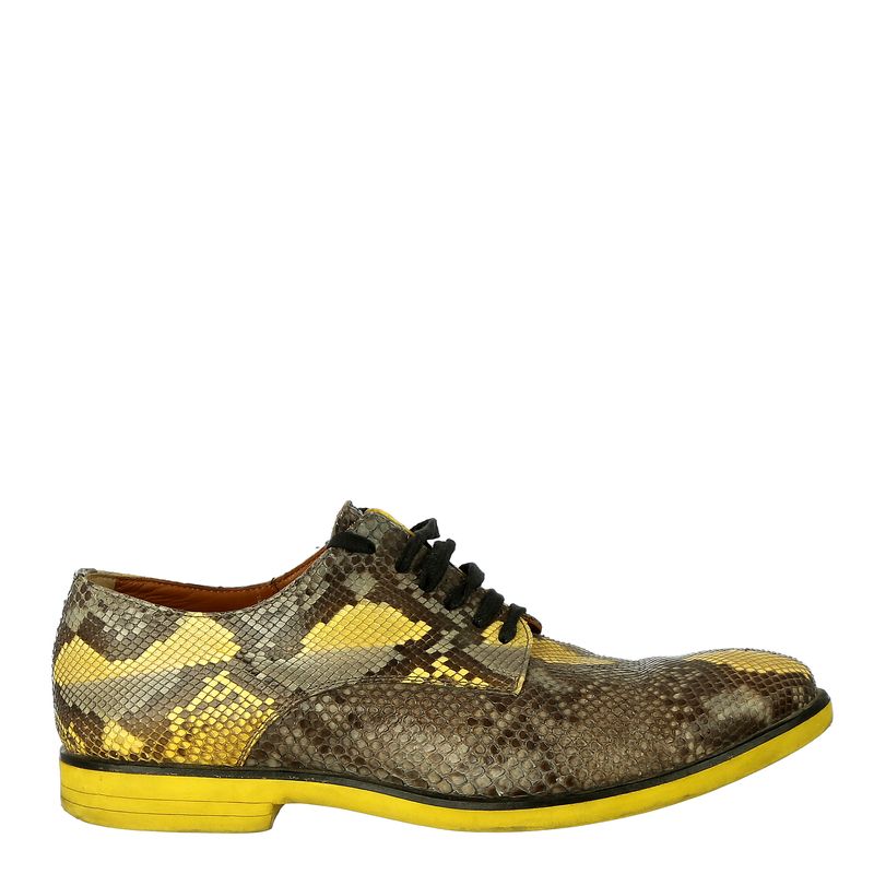 Sapato-Fendi-Couro-Exotico-Amarelo-e-Cinza