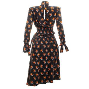 Conjunto Paco Rabanne Estampado Preto e Laranja