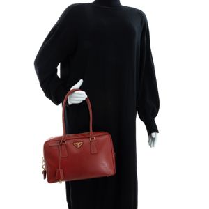 Bolsa Prada Bowler Saffiano Vermelha