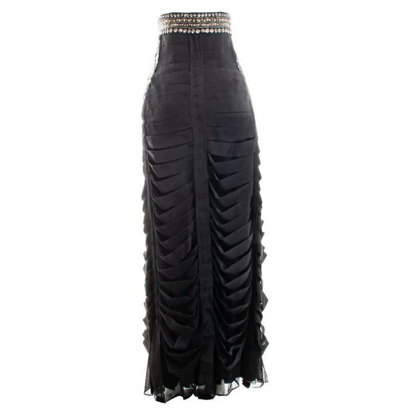 Vestido-Gloria-Coelho-Pedrarias-e-Fitas-Preto
