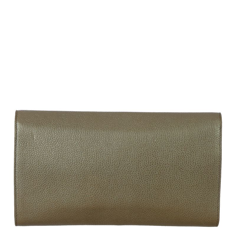 Clutch-Saint-Laurent-Couro-Prateado