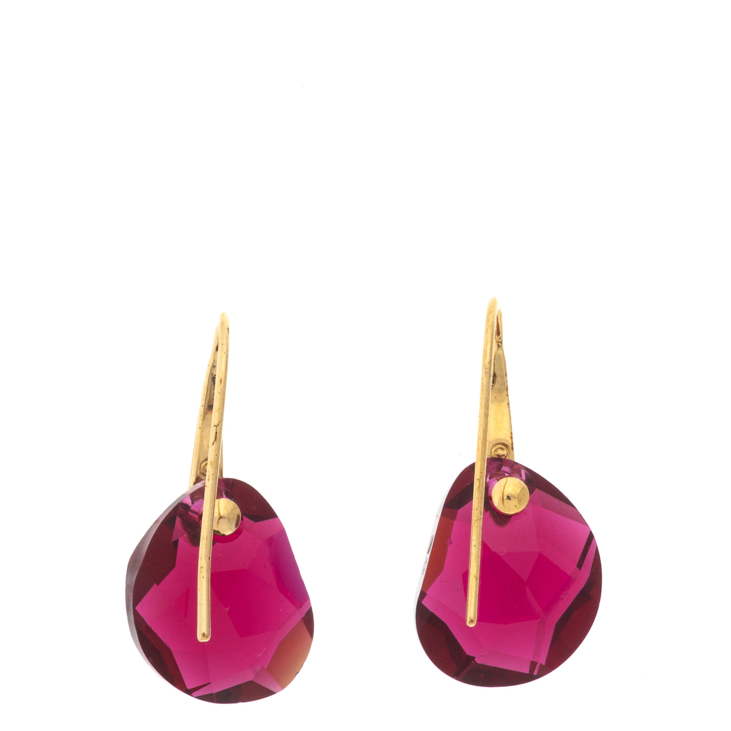 Brinco Swarovski Dourado e Cristal Rosa Brechó de luxo Prettynew