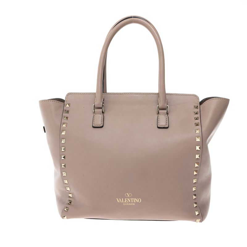 Bolsa-Valentino-Garavani-Rockstud-Tote-Bege