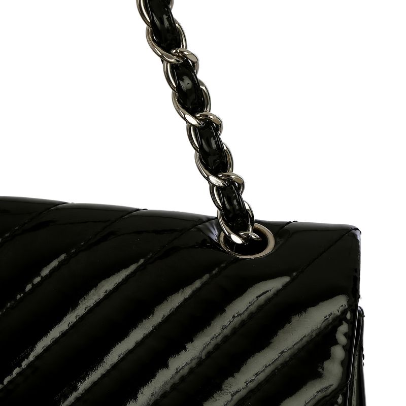 Bolsa-Chanel-Single-Flap-Maxi-Chevron-Preta