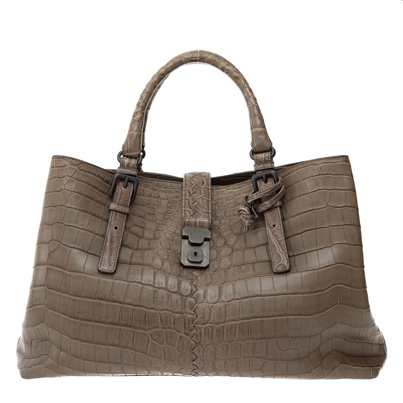 Bolsa-Bottega-Veneta-Roma-Croco-Cinza