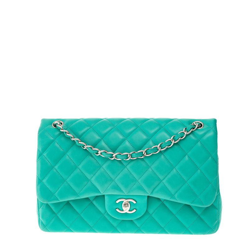 Bolsa-Chanel-Double-Flap-Jumbo-Lambskin-Verde