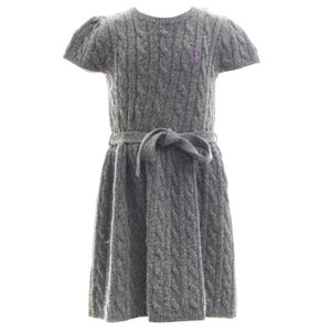 Vestido Ralph Lauren Infantil Tricô Cinza
