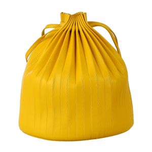 Bolsa Mansur Gavriel Couro Plissado Amarelo