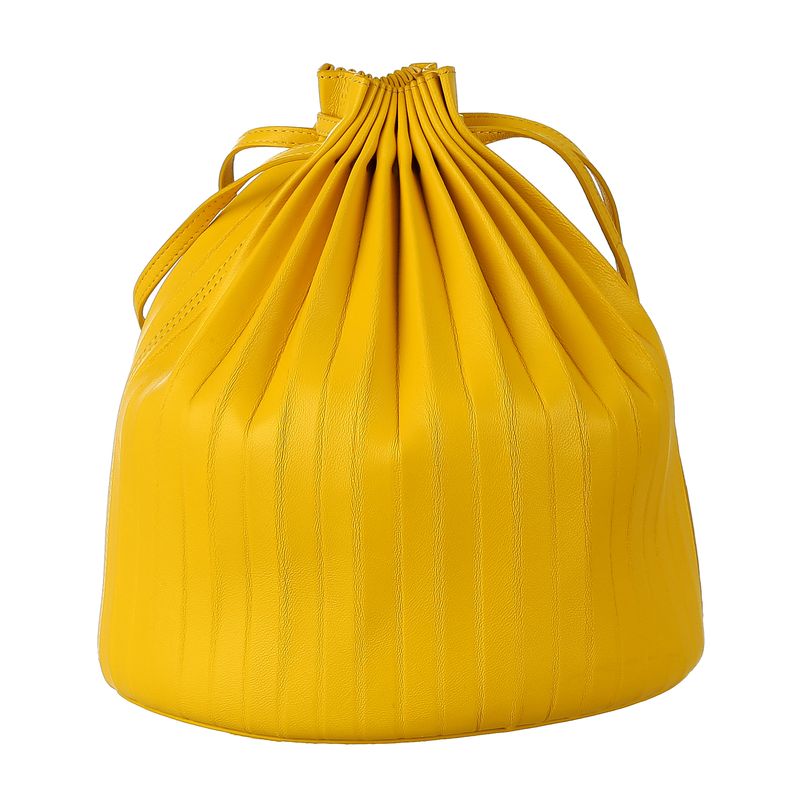 Bolsa-Mansur-Gavriel-Couro-Plissado-Amarelo-