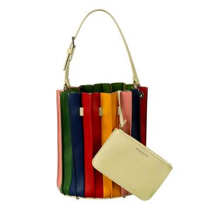 Bolsa Bucket Couro Colorido