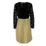 Vestido-Valentino-Renda-Preta-e-Plissado-