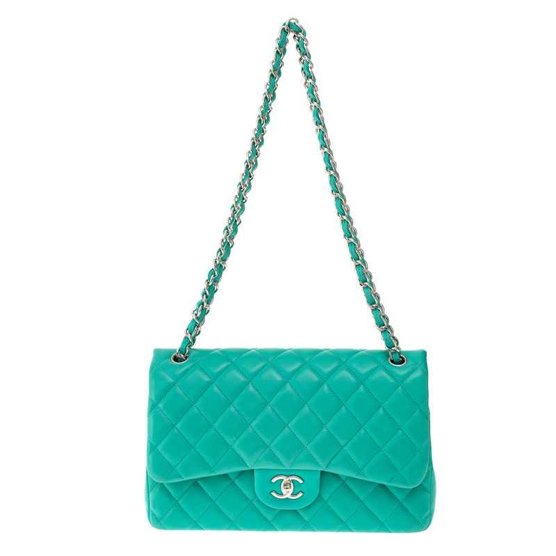 Bolsa-Chanel-Double-Flap-Jumbo-Lambskin-Verde