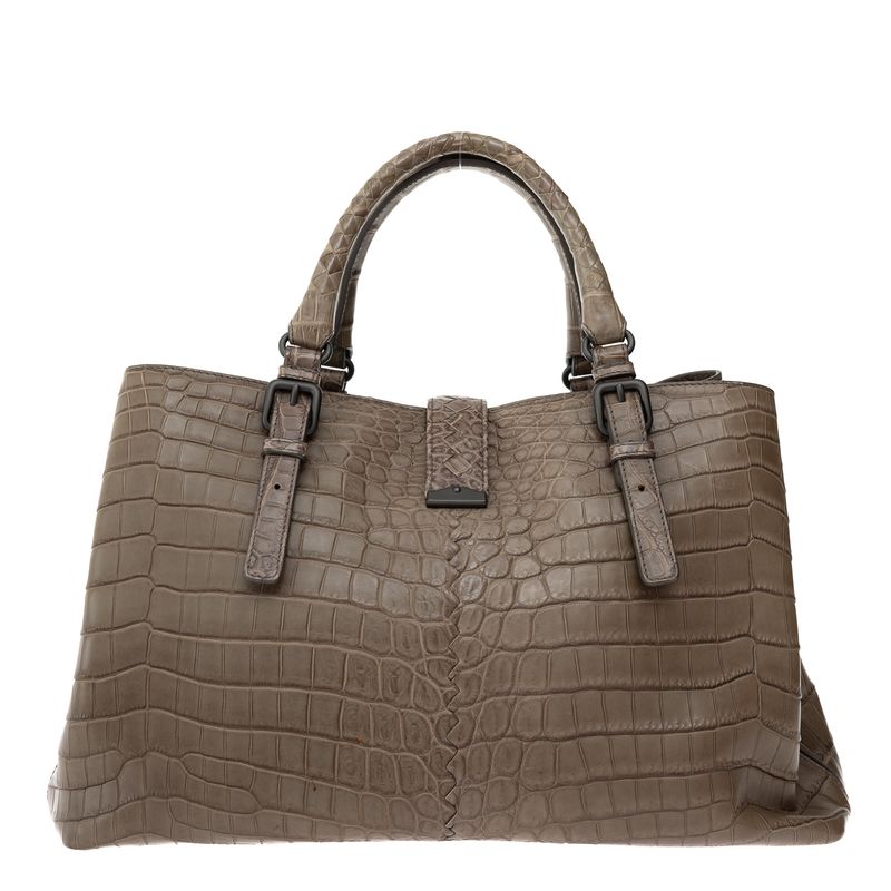 Bolsa-Bottega-Veneta-Roma-Croco-Cinza