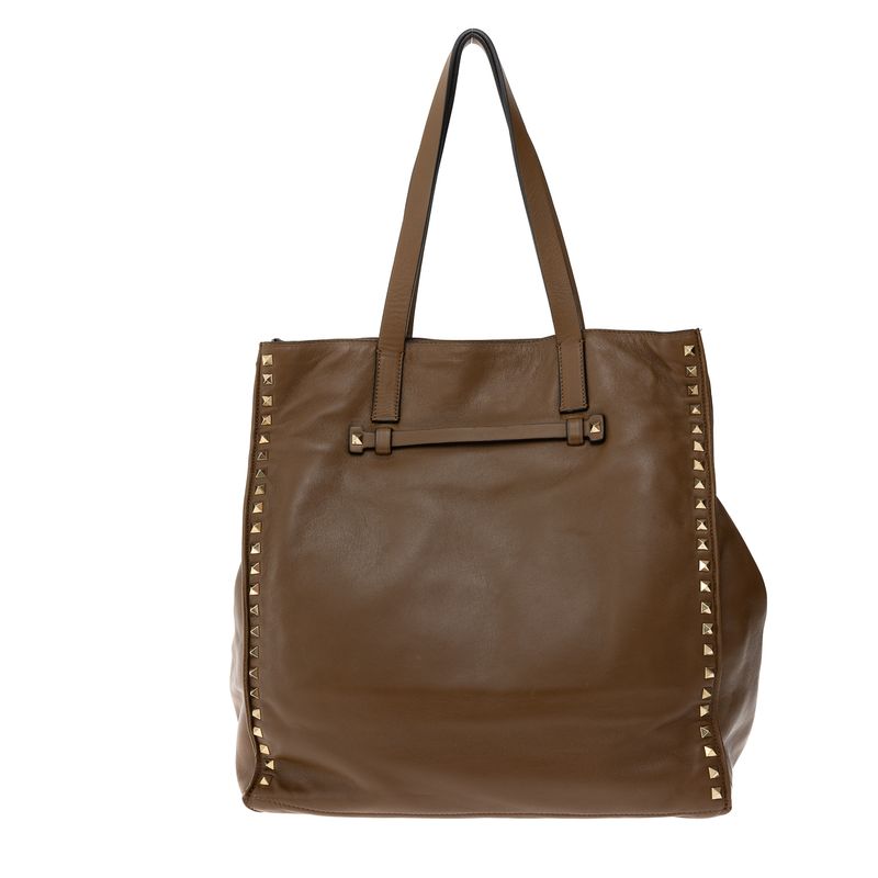 Bolsa-Valentino-Garavani-Rockstud-Couro-Marrom