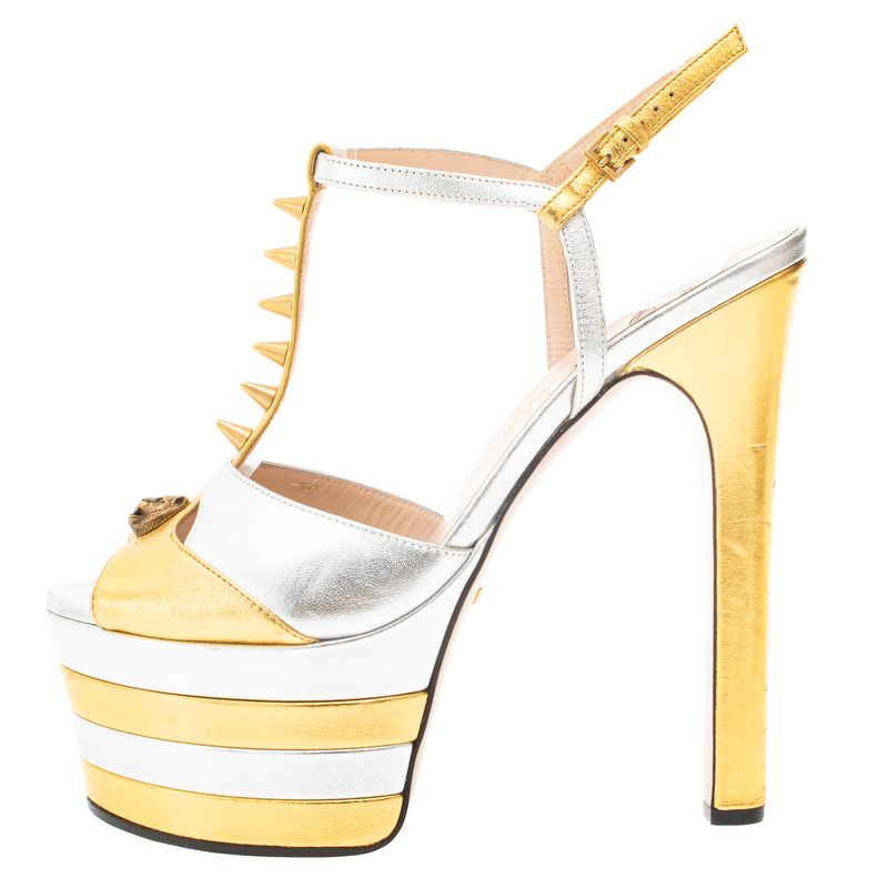 Sandalia-Gucci-Angel-Prateada-e-Dourada