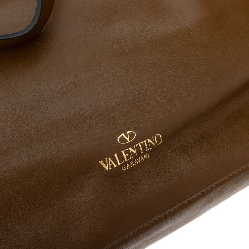 Bolsa-Valentino-Garavani-Rockstud-Couro-Marrom
