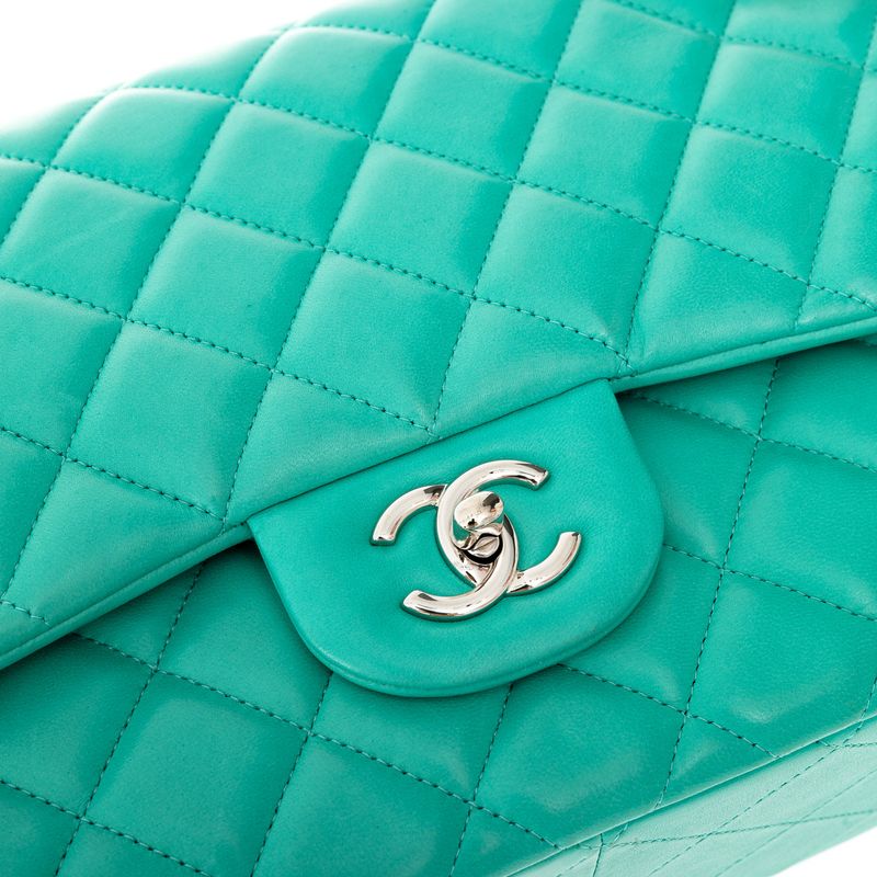 Bolsa-Chanel-Double-Flap-Jumbo-Lambskin-Verde