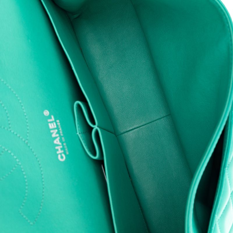 Bolsa-Chanel-Double-Flap-Jumbo-Lambskin-Verde