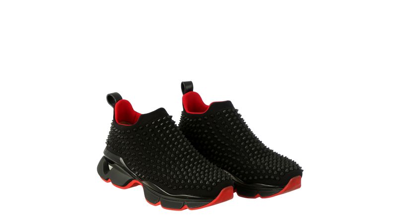 Tenis Christian Louboutin Spike Sock Donna Preto Brecho de luxo Prettynew