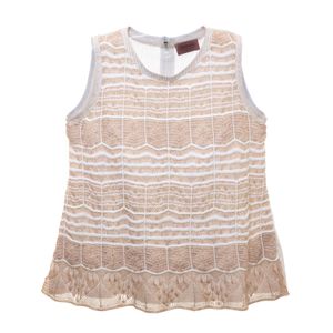 Blusa Missoni Infantil Tricot Bege e Tecido Listrado