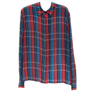 Camisa Reinaldo Lourenço Estampa Vermelho e Azul