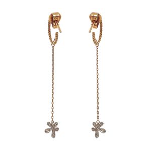 Brinco H Stern Flor Ouro Amarelo e Diamantes