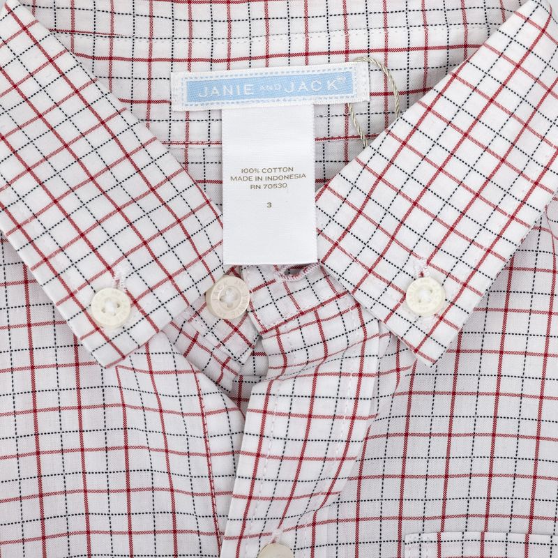 Camisa-Janie-and-Jack-Infantil-Xadrez-Branca-e-Vermelha