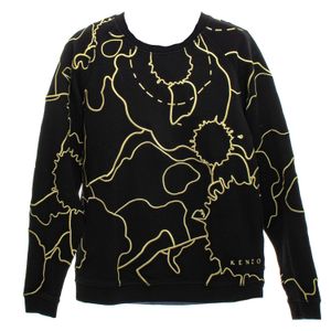 Moletom Kenzo Preto com Borado Amarelo