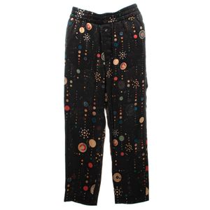 Calça Isabel Marant Seda Preta Estampa Bolas