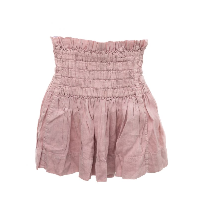 Saia-Isabel-Marant-com-Elastico-Algodao-Rosa