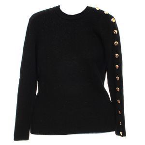 Blusa Ba&Sh Botões Dourados Lã Preta