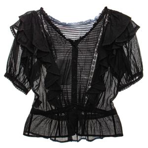 Blusa Isabel Marant Algodão e Renda Preta