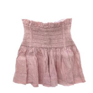 Saia Isabel Marant com Elástico Algodão Rosa