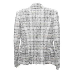 Blazer Balmain Tweed Cinza e Branco