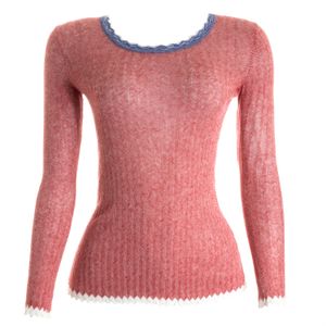 Blusa Isabel Marant Manga Longa Tricô Vermelha e Branca